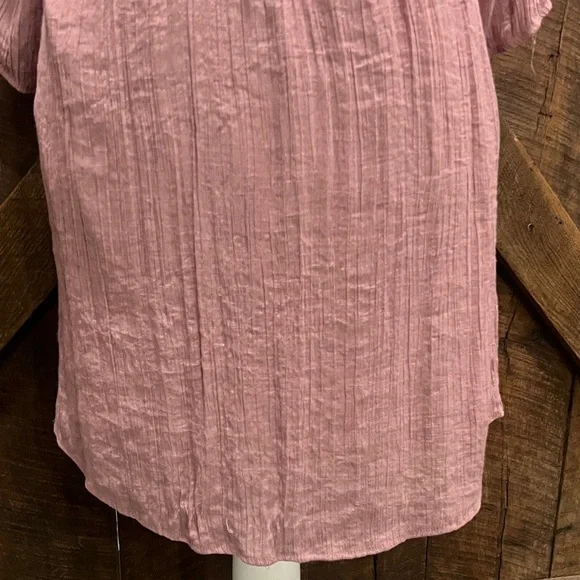 Dusty Rose Bohemian Crochet Lace Mini Dress Tunic L - Picture 4 of 8